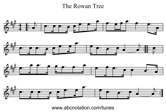 The Rowan Tree - staff notation