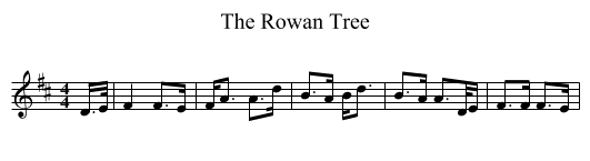 The Rowan Tree - staff notation