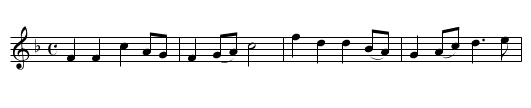 The rowin't in her apron - staff notation