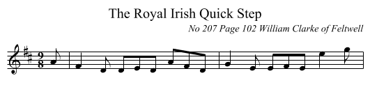 The Royal Irish Quick Step - staff notation