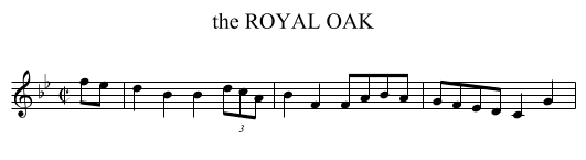 the ROYAL OAK - staff notation