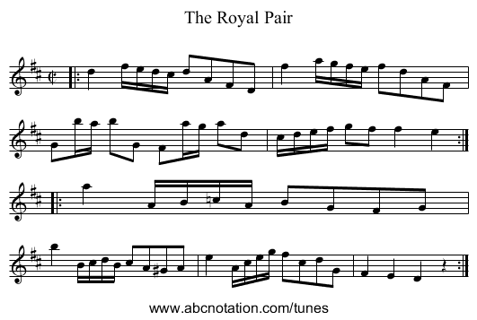 The Royal Pair - staff notation