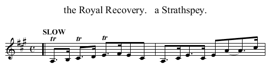 the Royal Recovery.   a Strathspey. - staff notation