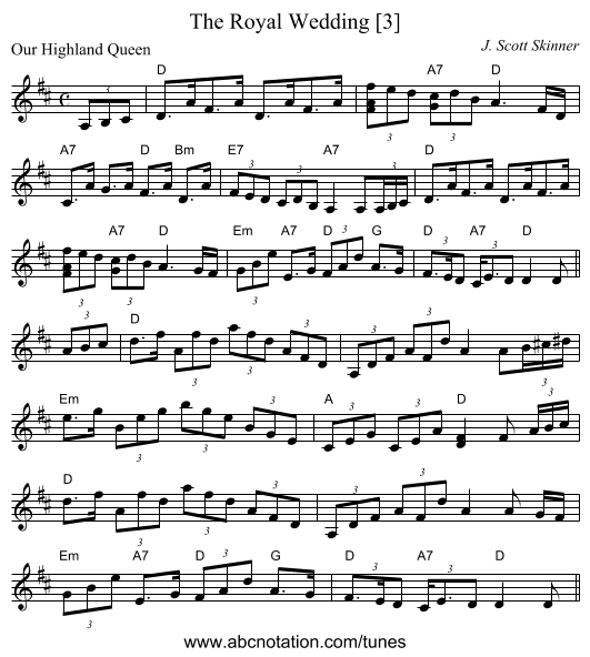 The Royal Wedding [3] - staff notation