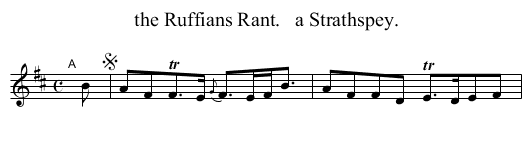 the Ruffians Rant.   a Strathspey. - staff notation