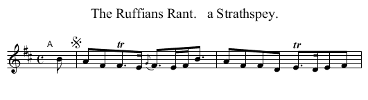 The Ruffians Rant.   a Strathspey. - staff notation