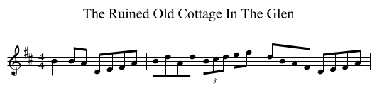 The Ruined Old Cottage In The Glen - staff notation