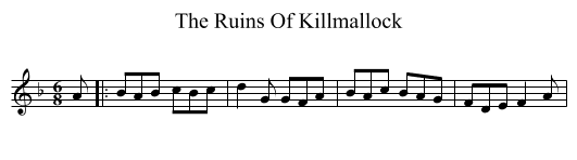 The Ruins Of Killmallock - staff notation