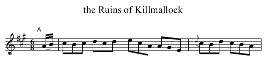 the Ruins of Killmallock - staff notation