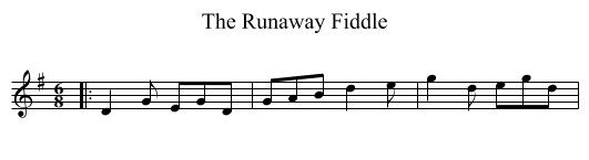 The Runaway Fiddle - staff notation