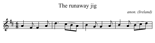 The runaway jig - staff notation