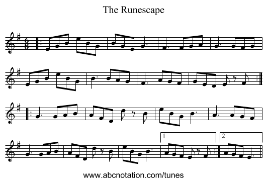 The Runescape - staff notation