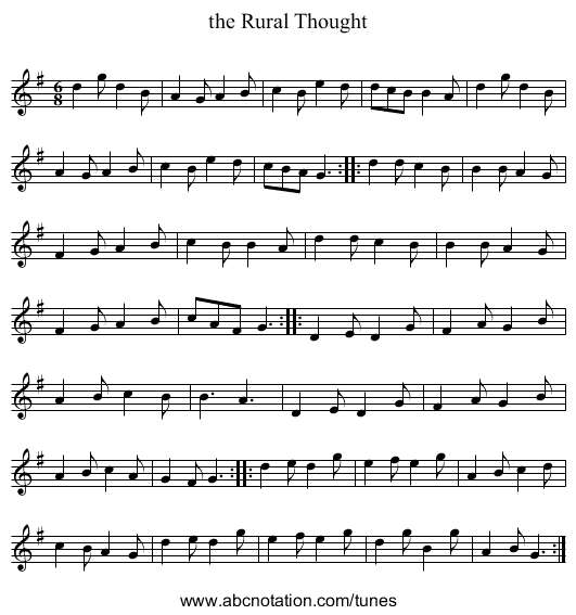 the Rural Thought - staff notation
