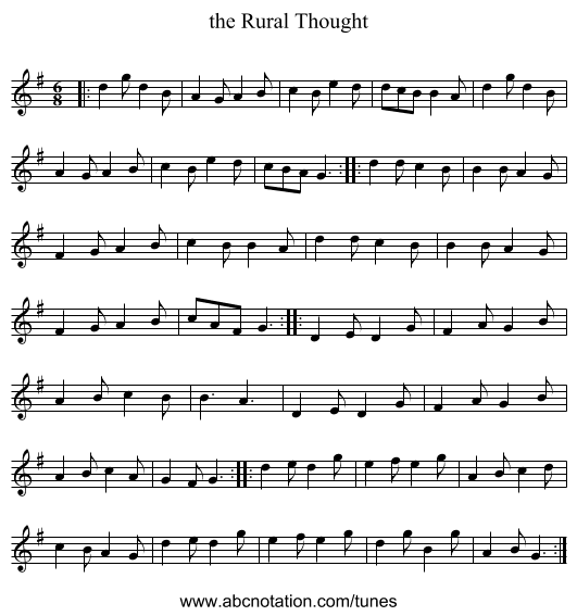 the Rural Thought - staff notation