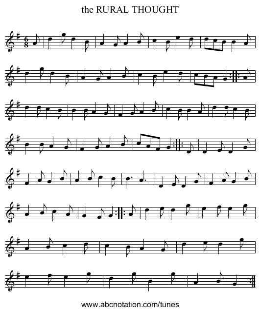 the RURAL THOUGHT - staff notation