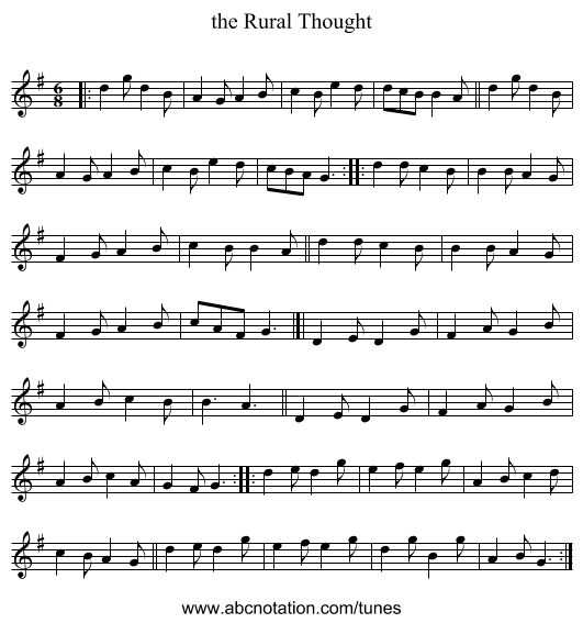 the Rural Thought - staff notation