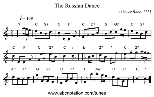 The Russian Dance - staff notation