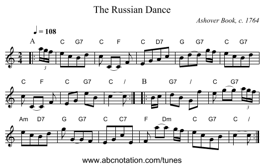 The Russian Dance - staff notation