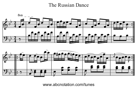 The Russian Dance - staff notation