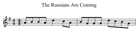 The Russians Are Coming - staff notation