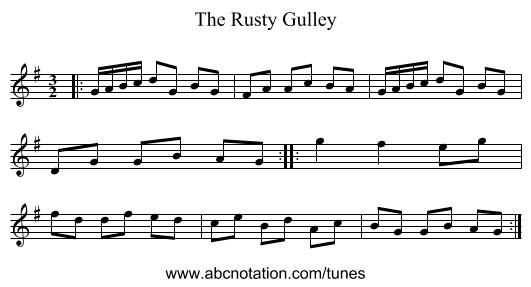 The Rusty Gulley - staff notation