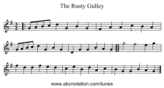 The Rusty Gulley - staff notation