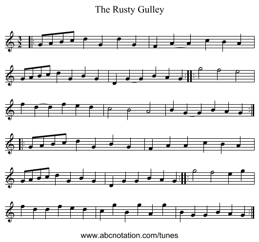 The Rusty Gulley - staff notation