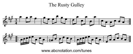The Rusty Gulley - staff notation