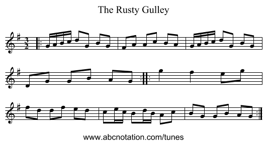 The Rusty Gulley - staff notation