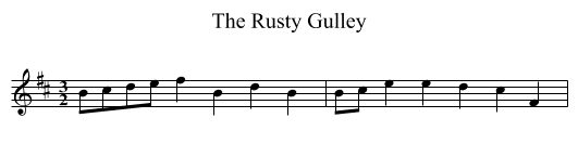 The Rusty Gulley - staff notation