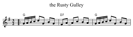 the Rusty Gulley - staff notation