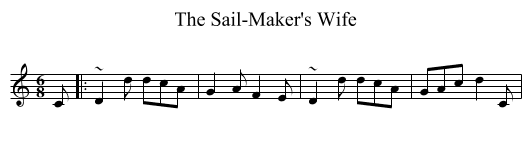 The Sail-Maker's Wife - staff notation