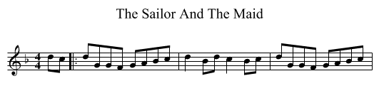 The Sailor And The Maid - staff notation