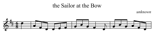 the Sailor at the Bow - staff notation