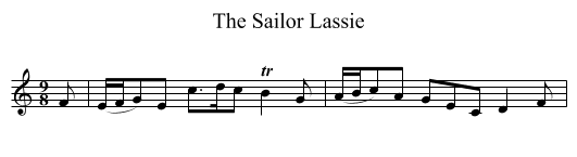 The Sailor Lassie - staff notation