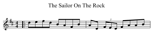 The Sailor On The Rock - staff notation