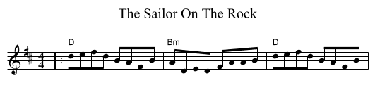 The Sailor On The Rock - staff notation