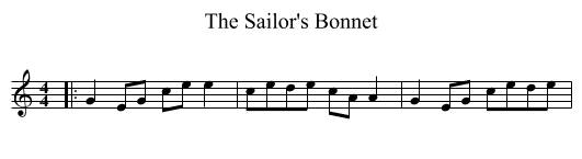 The Sailor's Bonnet - staff notation