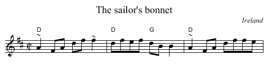 The sailor's bonnet - staff notation