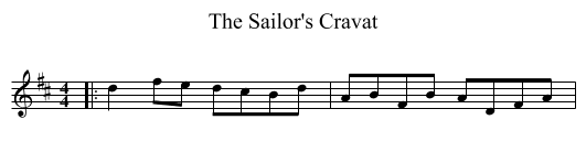 The Sailor's Cravat - staff notation