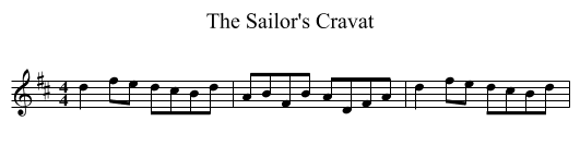 The Sailor's Cravat - staff notation