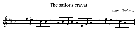 The sailor's cravat - staff notation