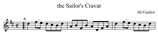 the Sailor's Cravat - staff notation