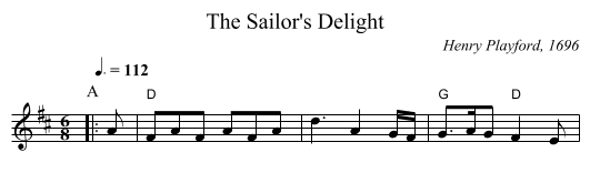 The Sailor's Delight - staff notation