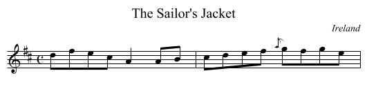 The Sailor's Jacket - staff notation
