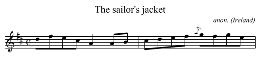 The sailor's jacket - staff notation
