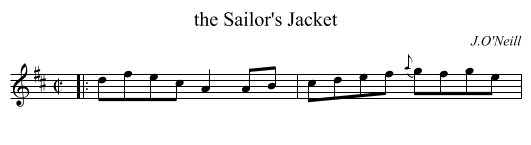 the Sailor's Jacket - staff notation