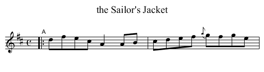 the Sailor's Jacket - staff notation
