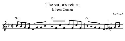 The sailor's return - staff notation