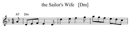 the Sailor's Wife   [Dm] - staff notation